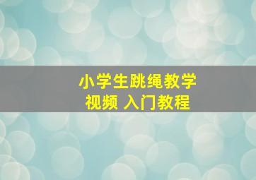 小学生跳绳教学视频 入门教程